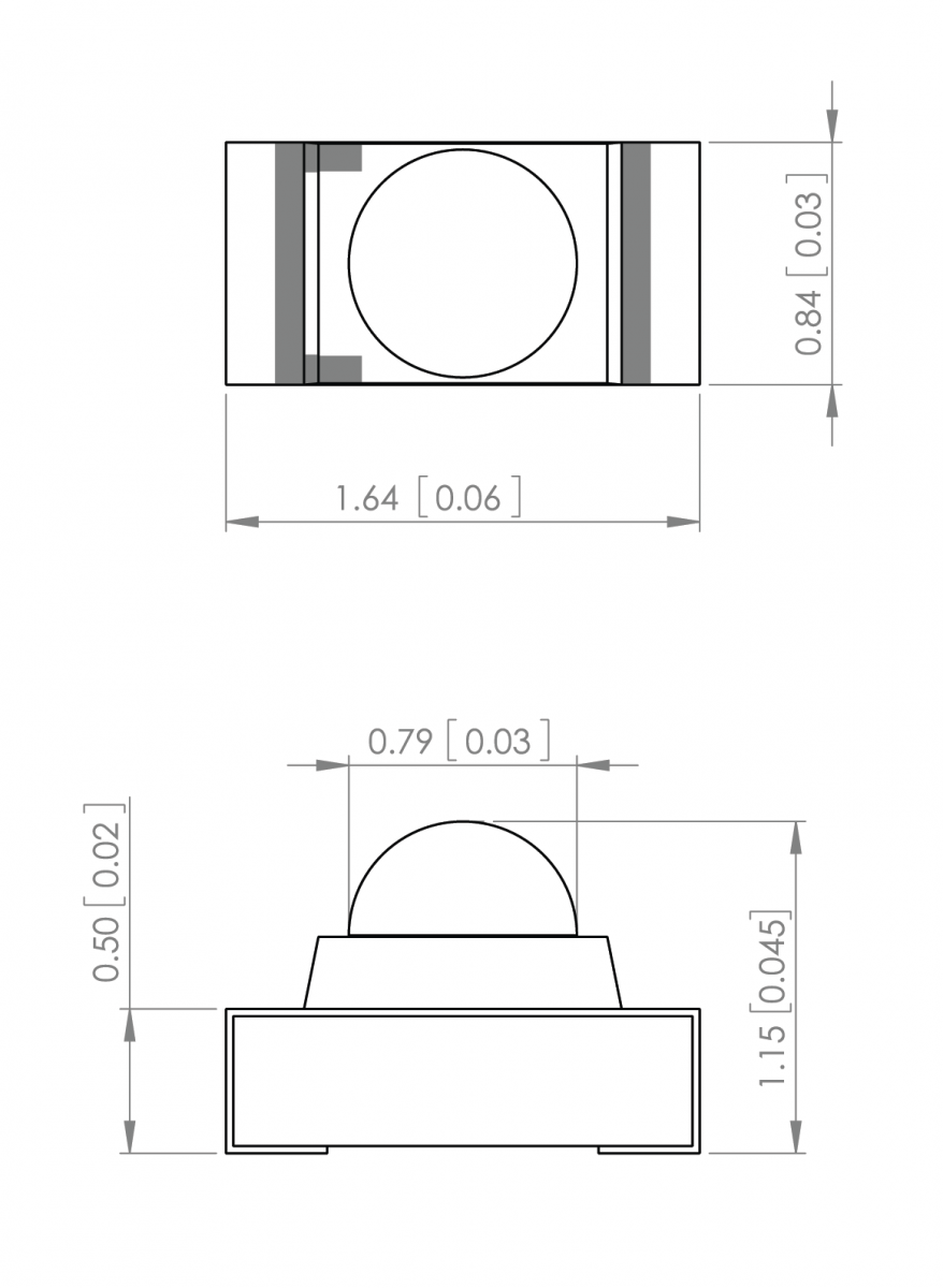 SML-LXIL0603 package dimensions and cathode mark drawing