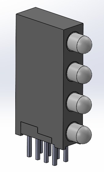 SSF-H431YRGBW3-MT four-level vertical PIP LED indicator product photo