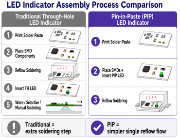 Pin-in-Paste LED vs Traditional Through-Hole LED Indicators: What Manufacturing Engineers Need to Know