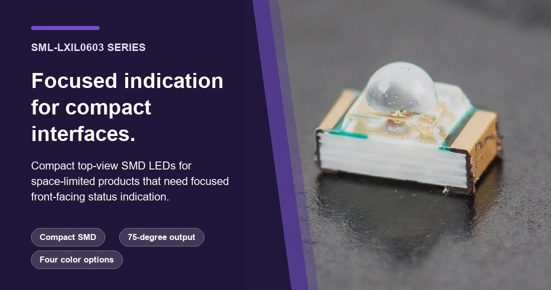 Lumex SML-LXIL0603 Series: Compact Narrow-Beam LEDs with an Established Quality Record